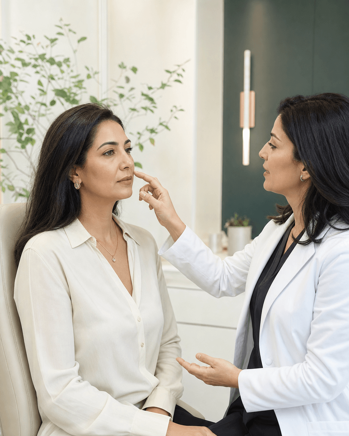 بررسی تناسب بینی و لب در جلسه مشاوره سانترال لب