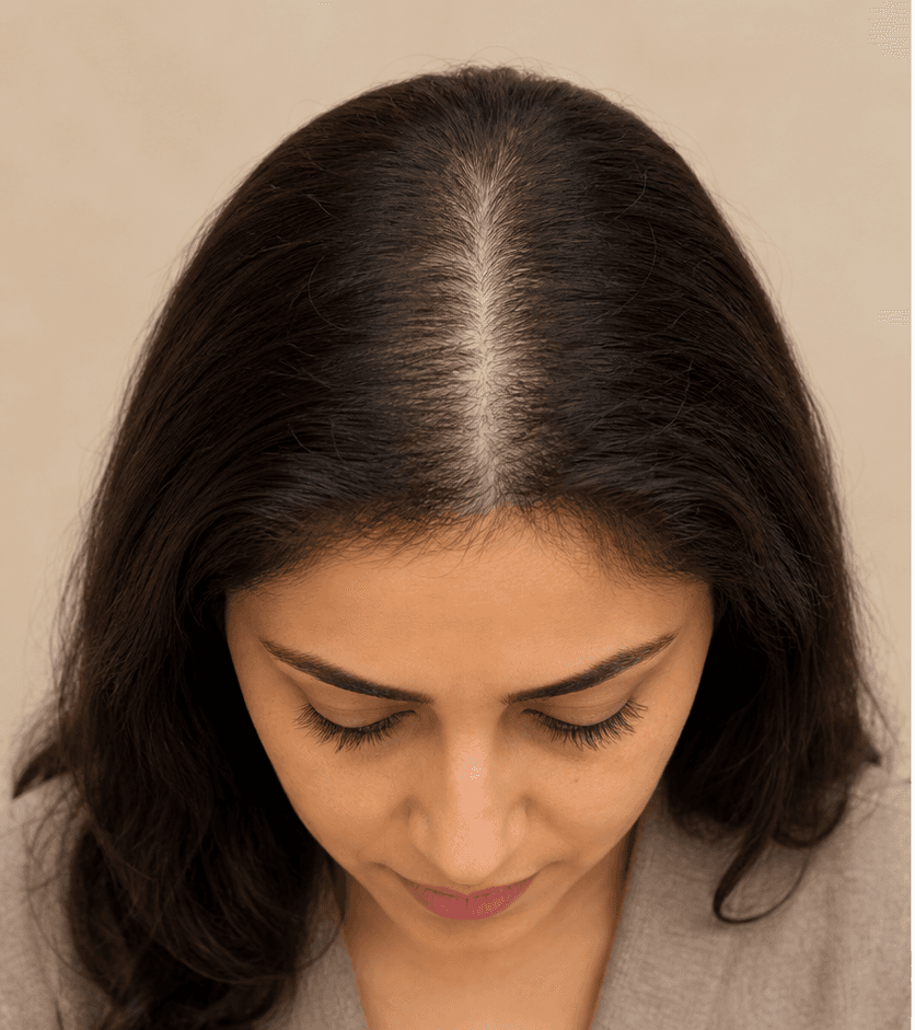 شبیهسازی آموزشی تراکم ظاهری مو، نمای قبل