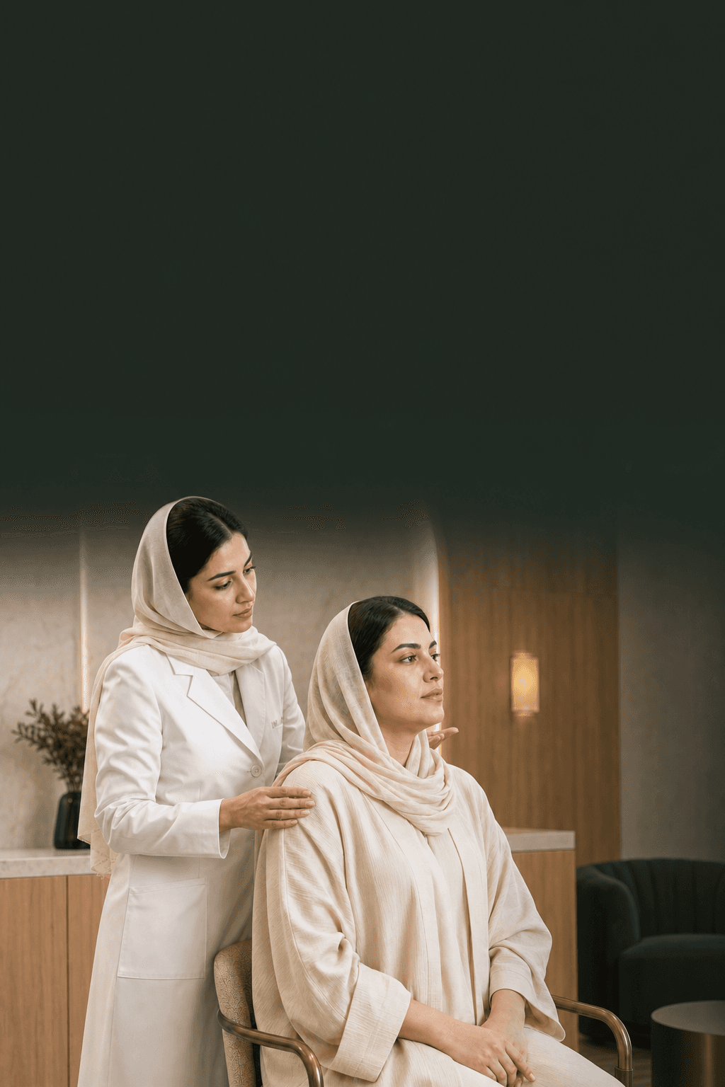 ارزیابی خط فک و غبغب مراجعهکننده در جلسه مشاوره